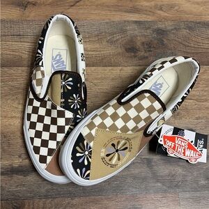Unique unisex patchwork low rise Vans! Brand new with tag. One of a kind look!